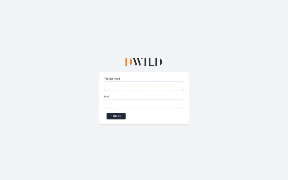 DWILD – production app for workshop staff – desktop view