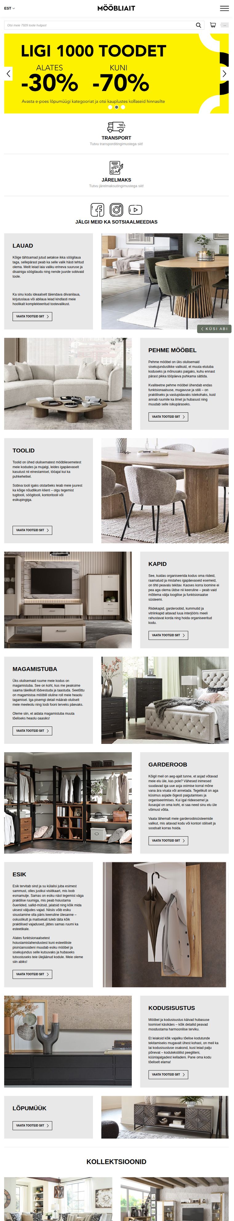 Mööbliait – warehouse management software – tablet view