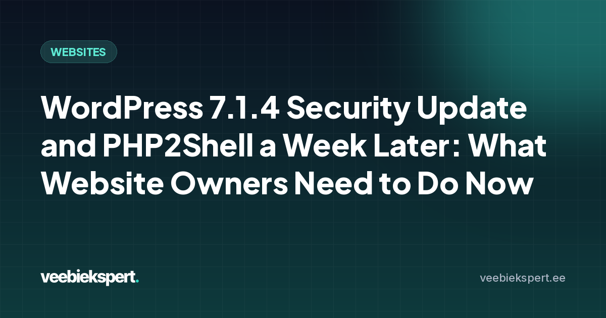 WordPress 7.1.4 Security Update and PHP2Shell a Week Later: What Website Owners Need to Do Now